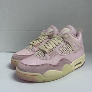 Air Jordan 4 Retro Iced Carmine IB6716 600 Size 6 Women Pink Cream Denim Shoe